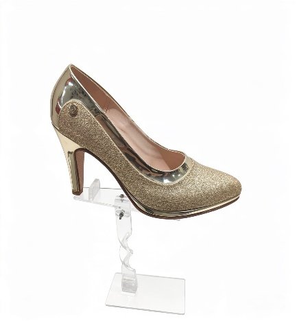 Zapato plataforma plateado taco 7