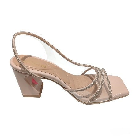 Sandalia slingback beige