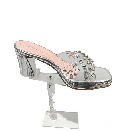 Sandalia mule plateado