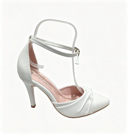 Zapato de novia blanco taco 7