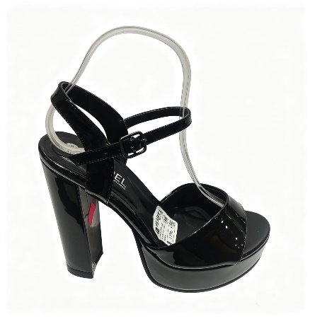Sandalia plataforma negro taco 12